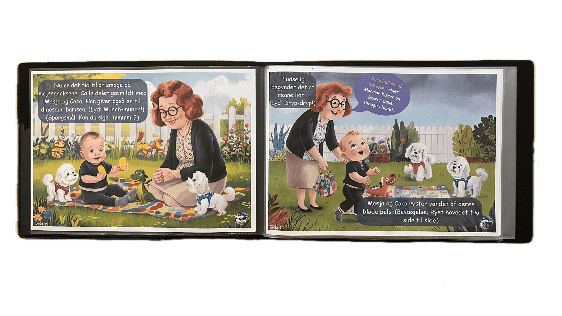 Magibog åben med dobbeltside